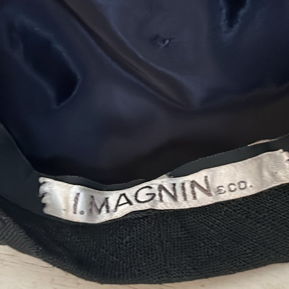 Vintage I. Magnin & co. Blue linen beret hat main image 4